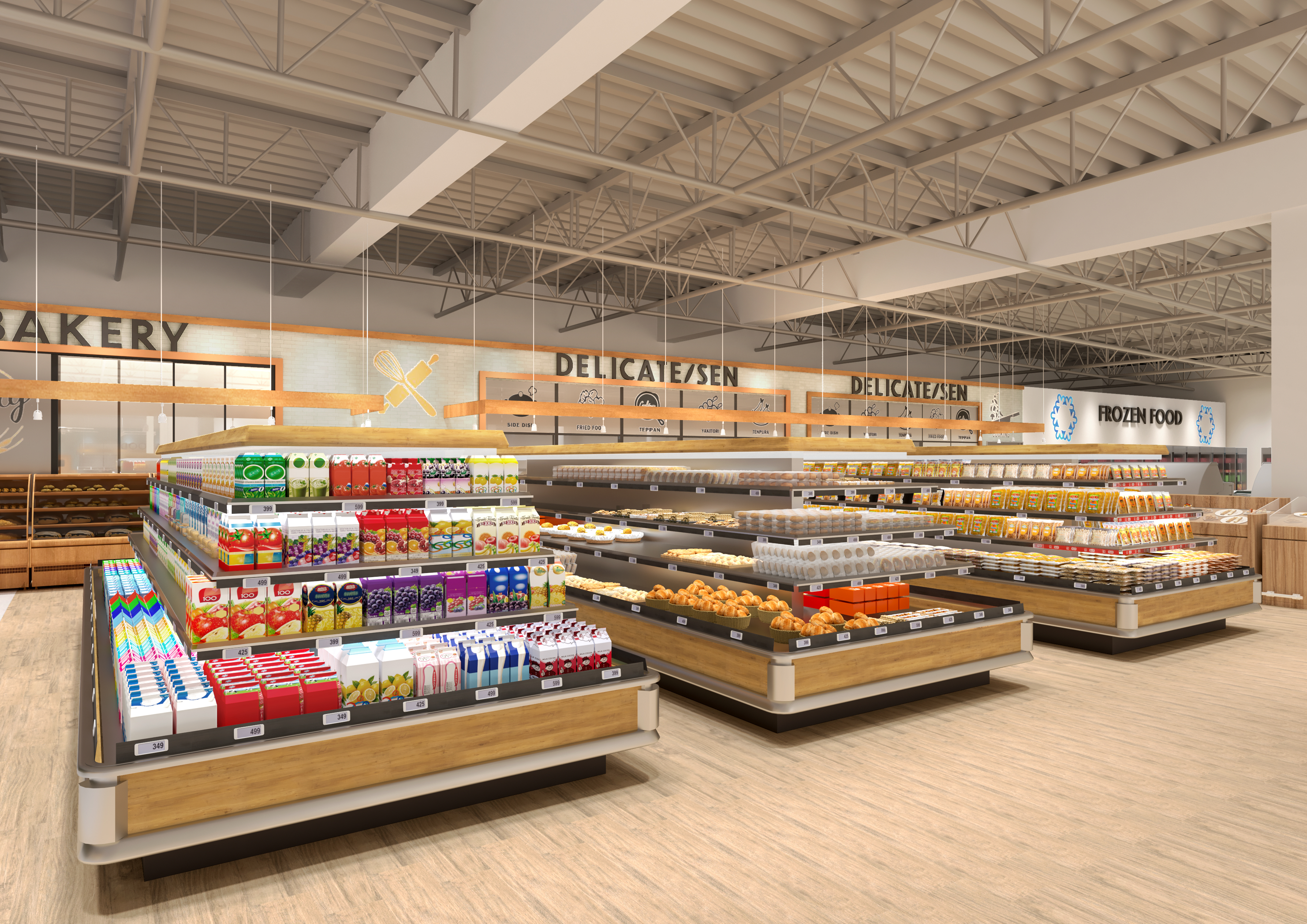 Supermarket bakery area