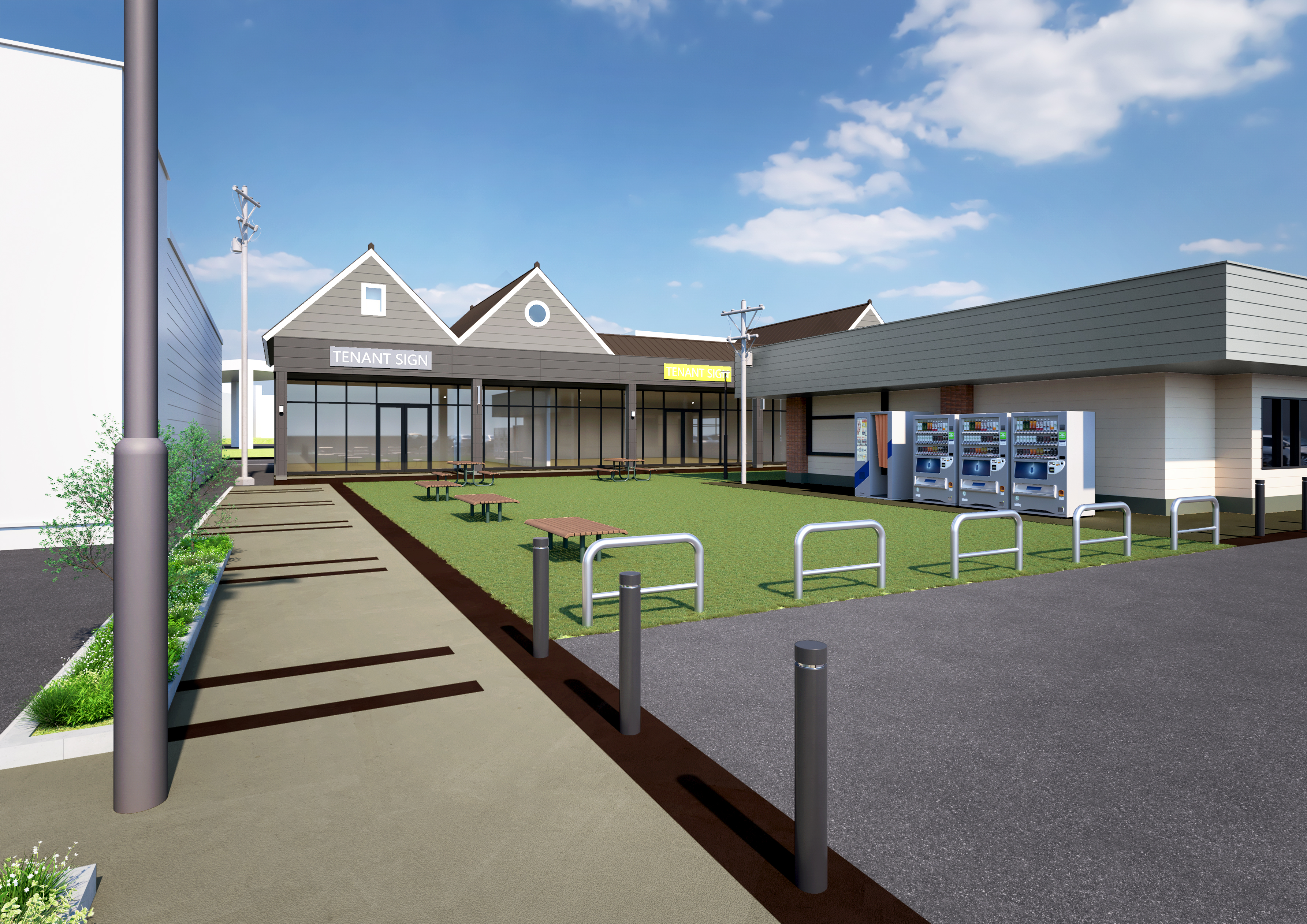 Retail center courtyard